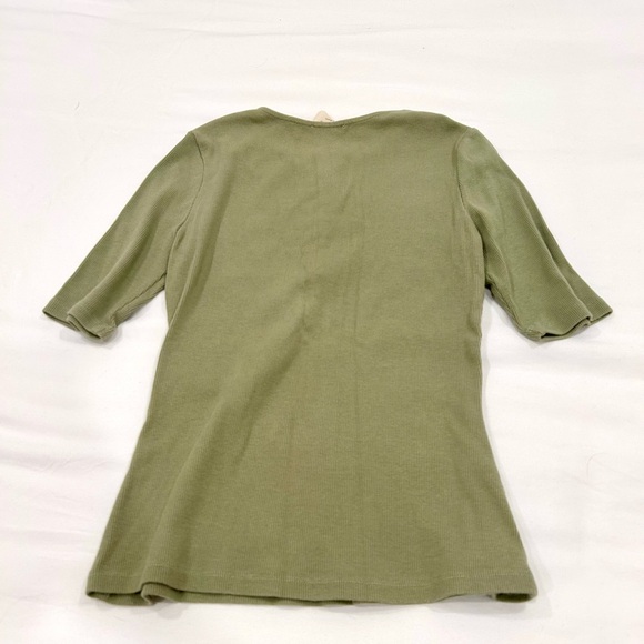 Sezane Theodora T-shirt Kaki Clair - Size S - Picture 6 of 7